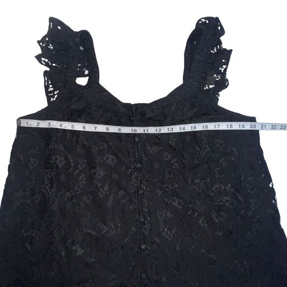 Torrid Blouse Womens 0X Black Lacy Ruffles Whimsygoth Fairygoth Coquette Top - Picture 15 of 16